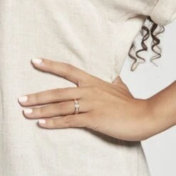 Alliance Fantaisie Diamantee Ruban Plat Or Bicolore -Bijouterie Pas Chère B3AF2W0392 model1