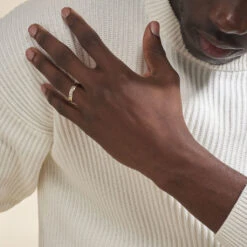 Alliance Prescilia Ruban Plat Or Bicolore -Bijouterie Pas Chère B3AH2W0495 model1