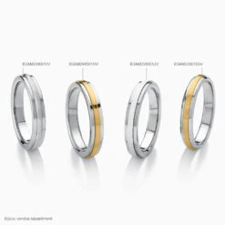 Alliance Len Demi Jonc Classique Or Bicolore -Bijouterie Pas Chère B3AM2W0165 view2