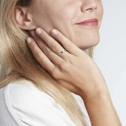 Alliance Beatrice Ruban Plat Or Blanc -Bijouterie Pas Chère B3AMBW0670 model0