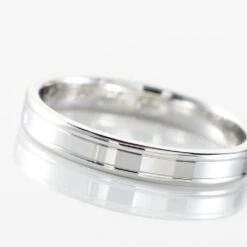 Alliance Beatrice Ruban Plat Or Blanc -Bijouterie Pas Chère B3AMBW0670 view3