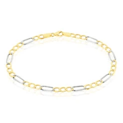 Bracelet Cameo Maille Alternee 1/3 Or Bicolore