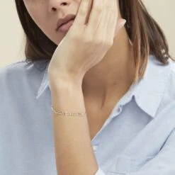 Bracelet Cameo Maille Alternee 1/3 Or Bicolore -Bijouterie Pas Chère B3BF2W0376 model0