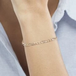 Bracelet Cameo Maille Alternee 1/3 Or Bicolore -Bijouterie Pas Chère B3BF2W0376 model1