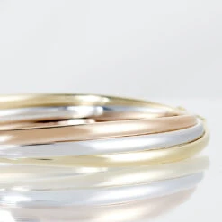 Bracelet Jonc Catalin 3 Fils Flexibles Or Tricolore -Bijouterie Pas Chère B3BF3W0316 view2