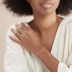 Bracelet Mahaut Or Blanc Diamant -Bijouterie Pas Chère B3BFBDW191 model0