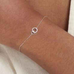 Bracelet Mahaut Or Blanc Diamant -Bijouterie Pas Chère B3BFBDW191 model1