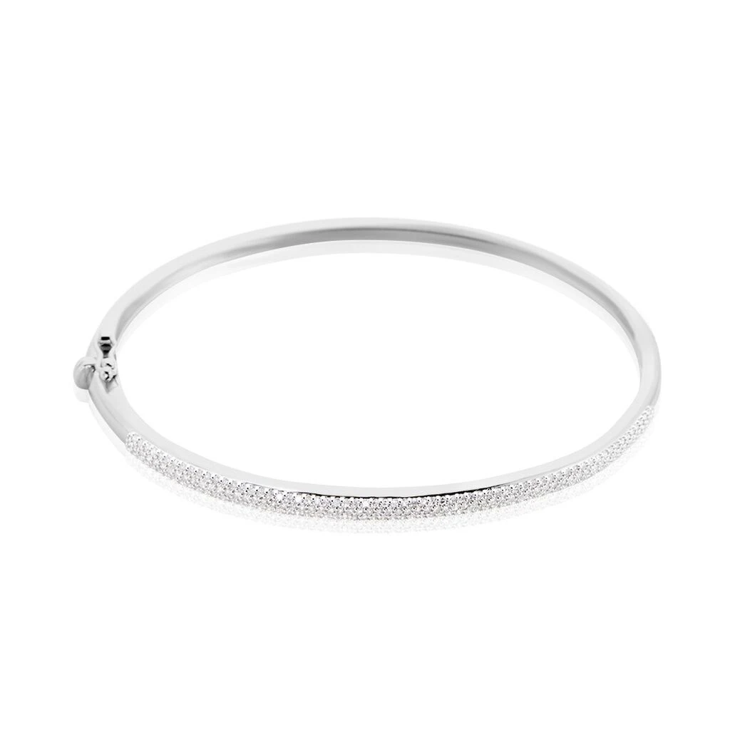 Bracelet Jonc Posie Or Blanc Diamant 1 Bracelet Jonc Posie Or Blanc Diamant