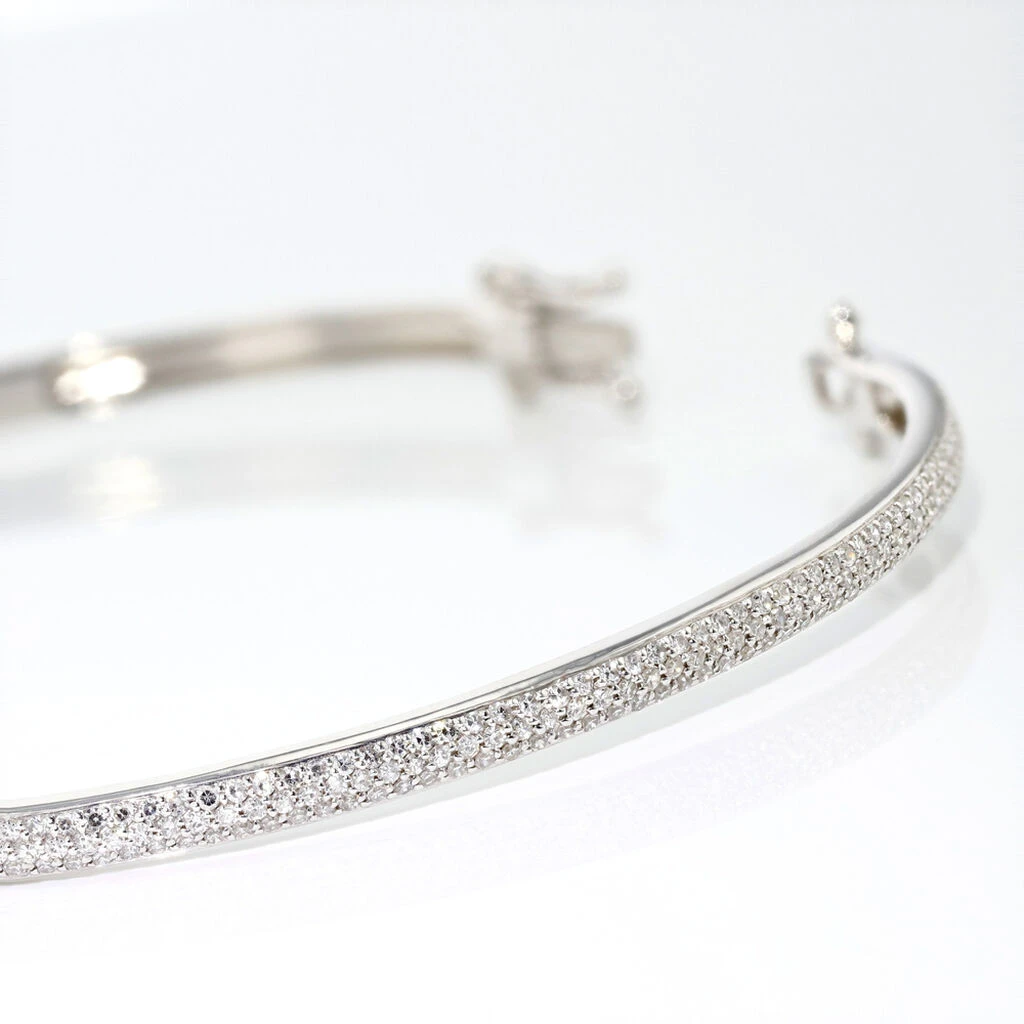 Bracelet Jonc Posie Or Blanc Diamant 3 Bracelet Jonc Posie Or Blanc Diamant – Image 3