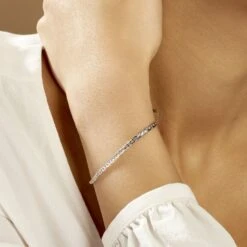 Bracelet Ivy Maille Haricot Or Blanc -Bijouterie Pas Chère B3BFBW0303 model1