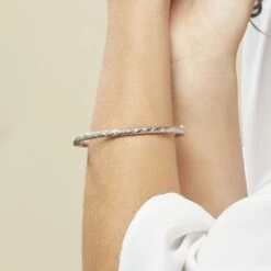 Bracelet Jonc Jennie Diamante Or Blanc -Bijouterie Pas Chère B3BFBW0343 model1