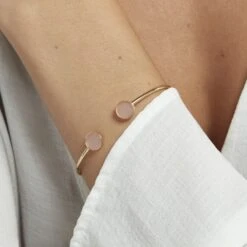 Bracelet Jonc Heida Or Jaune Calcédoine -Bijouterie Pas Chère B3BFJA7002 model1