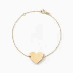 Bracelet Coeur Gravable Or Jaune