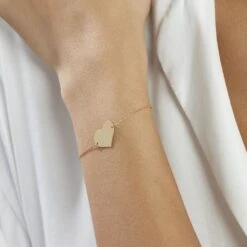 Bracelet Coeur Gravable Or Jaune -Bijouterie Pas Chère B3BFJW0038 model1