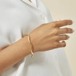 Bracelet Jonc Jennie Ondule Or Jaune -Bijouterie Pas Chère B3BFJW0780 model1