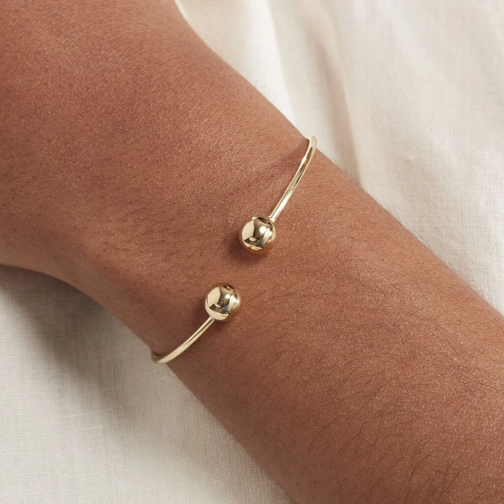 Bracelet Jonc Davina Boules Or Jaune 4 Bracelet Jonc Davina Boules Or Jaune – Image 4