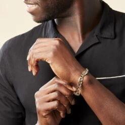 Bracelet Iris Maille Gourmette Or Bicolore -Bijouterie Pas Chère B3BH2W0022 model2