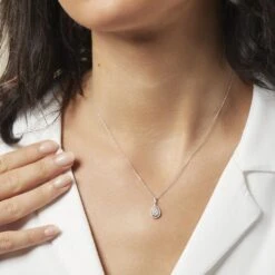 Collier Or Blanc Diamant -Bijouterie Pas Chère B3CFBDW521 model0