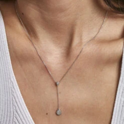 Collier Mariona Or Blanc Diamant -Bijouterie Pas Chère B3CFBDW950 model1