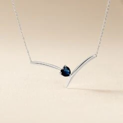 Collier Renaldine Or Blanc Saphir -Bijouterie Pas Chère B3CFBSB019 view2