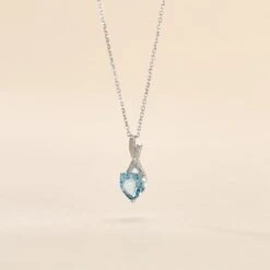 Collier Clothilde Or Blanc Topaze Et Oxyde De Zirconium -Bijouterie Pas Chère B3CFBTB505 view2