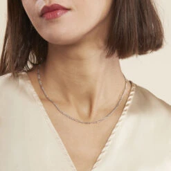 Chaîne Cameo Maille Alternee 1/3 Or Blanc -Bijouterie Pas Chère B3CFBW0340 model0