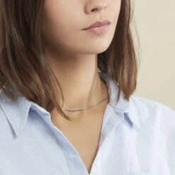 Collier Ivy Maille Haricot Or Blanc -Bijouterie Pas Chère B3CFBW0345 model0