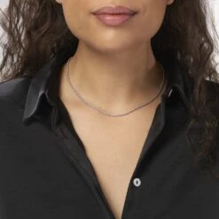 Collier Jerry Maille Corde Or Blanc -Bijouterie Pas Chère B3CFBW0384 model0