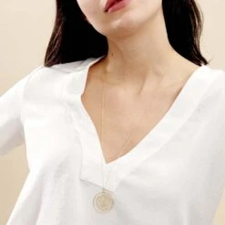 Collier Rosace Or Jaune -Bijouterie Pas Chère B3CFJW0498 model0