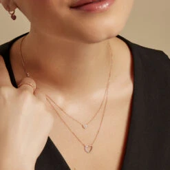 Collier Emilia Or Rose Diamant -Bijouterie Pas Chère B3CFRDW156 model0