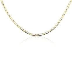 Collier Danae Maille Plaquette Alternée 1/1 Or Bicolore