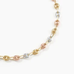 Collier Dami Maille Grain De Cafe Or Tricolore