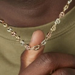 Collier Dami Maille Grain De Cafe Or Tricolore -Bijouterie Pas Chère B3CH3W0004 model1