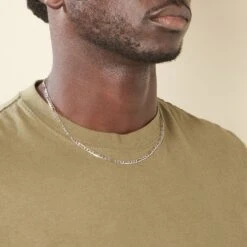 Chaîne Sarah-louiseae Maille Alternée 1/3 Or Blanc -Bijouterie Pas Chère B3CHBW0003 model1