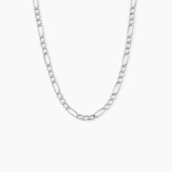 Chaîne Sarah-louiseae Maille Alternée 1/3 Or Blanc -Bijouterie Pas Chère B3CHBW0003 view1