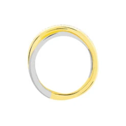 Bague Andrette Or Bicolore Diamant -Bijouterie Pas Chère B3DF2DW30P view2