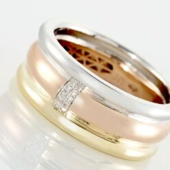 Bague Hajila Or Tricolore Diamant -Bijouterie Pas Chère B3DF3DW2V7 view3