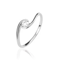 Bague Solitaire Vrille Or Blanc Diamant