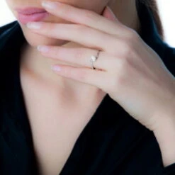 Bague Solitaire Vrille Or Blanc Diamant -Bijouterie Pas Chère B3DFBDW080 model0