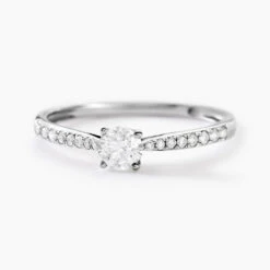 Bague Solitaire Laetitia Or Blanc Diamant