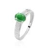 Bague Crista Or Blanc Emeraude Et Diamant