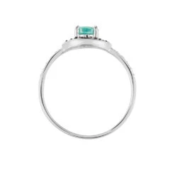 Bague Leona Or Blanc Emeraude Diamant -Bijouterie Pas Chère B3DFBEV248 view2