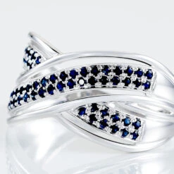 Bague Or Blanc Mauraine Saphirs 9 Bague Or Blanc Mauraine Saphirs -Bijouterie Pas Chère B3DFBSB01T view3