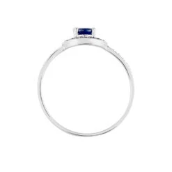 Bague Leona Or Blanc Saphir Diamant -Bijouterie Pas Chère B3DFBSB601 view2