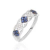 Bague Lina-maria Or Blanc Saphir Et Diamant