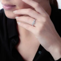 Bague Iliona Or Blanc Topaze Et Oxyde De Zirconium -Bijouterie Pas Chère B3DFBTB114 model0