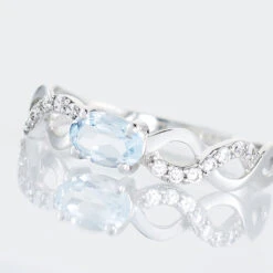 Bague Iliona Or Blanc Topaze Et Oxyde De Zirconium -Bijouterie Pas Chère B3DFBTB114 view3