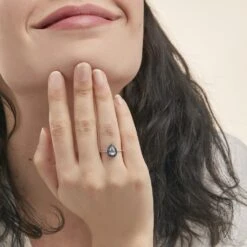 Bague Kenza Or Blanc Topaze Et Saphir Et Diamant -Bijouterie Pas Chère B3DFBTB565 model1