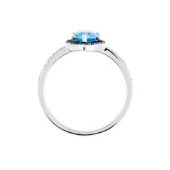 Bague Kenza Or Blanc Topaze Et Saphir Et Diamant -Bijouterie Pas Chère B3DFBTB565 view2