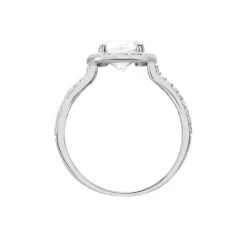 Bague Adrienne Or Blanc Oxyde De Zirconium -Bijouterie Pas Chère B3DFBZW140 view2